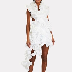 Never worn AKNVAS Olive Ruffle Dress